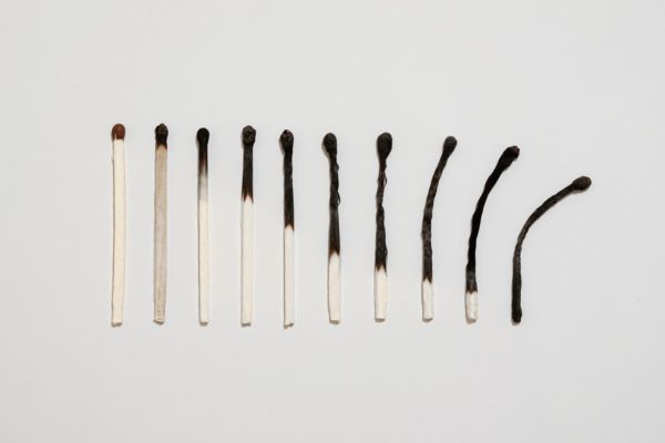 Burned matches in a row