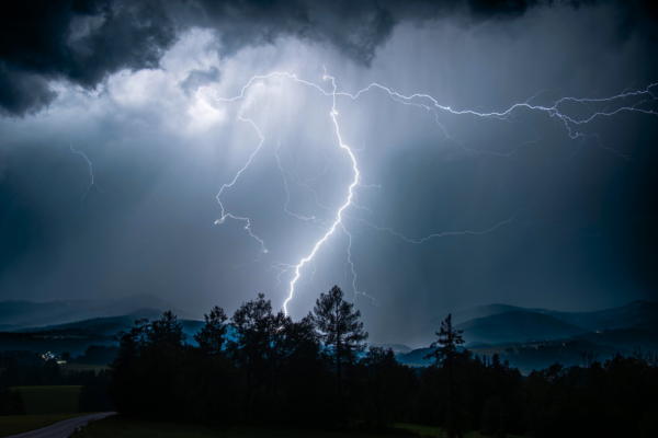 Thunder storm with lightning