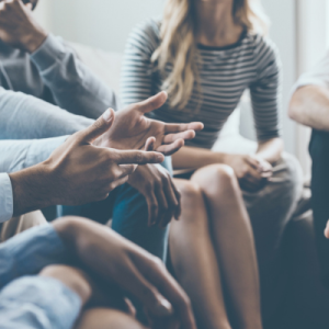 Close up of an intense discussion